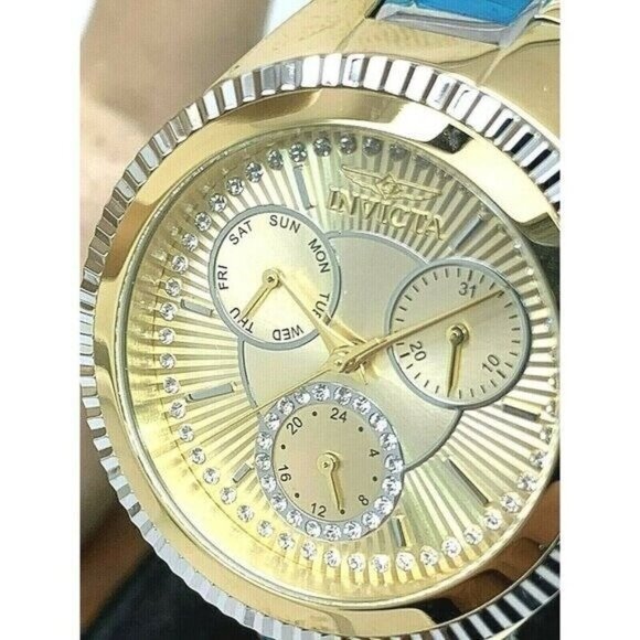 Invicta Women's Watch 28821 Angel Quartz Gold Dial Two Tone Stainless Steel 36mm - Picture 12 of 13